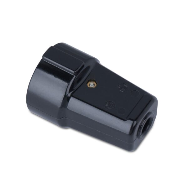 schutzkontakt kupplung bakelit duroplast schwarz seitenansicht