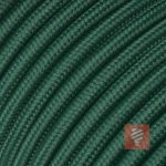 Textilkabel Pendellampe Dunkelgrün, Textilkabel mit Lampenfassung aus Thermoplast und Eurostecker