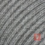 Textilkabel Pendellampe Grau-Melange, Textilkabel mit Lampenfassung aus Thermoplast und Eurostecker