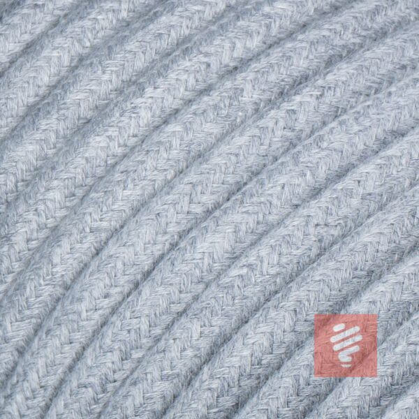 Textilkabel Pendellampe Hellgrau, Textilkabel mit Lampenfassung aus Thermoplast und Eurostecker