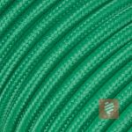 Textilkabel Pendellampe Grün, Textilkabel mit Lampenfassung aus Thermoplast und Eurostecker
