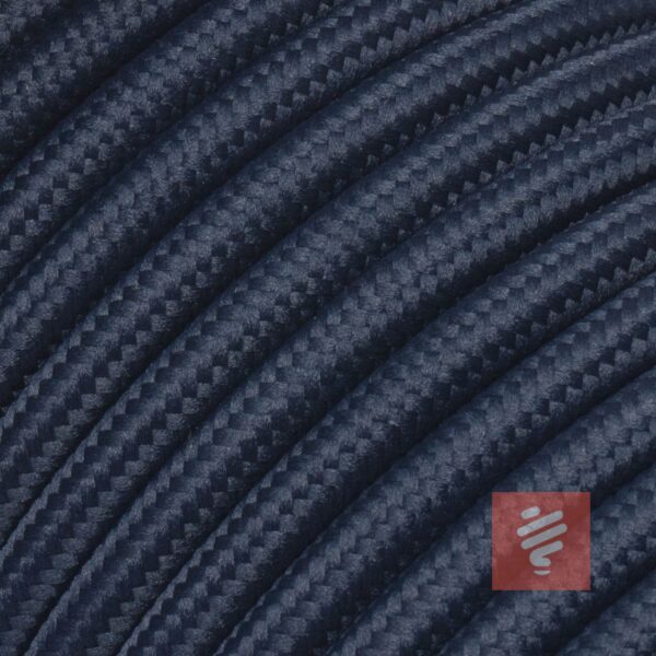 Textilkabel Pendellampe Navy-Blau, Textilkabel mit Lampenfassung aus Thermoplast und Eurostecker