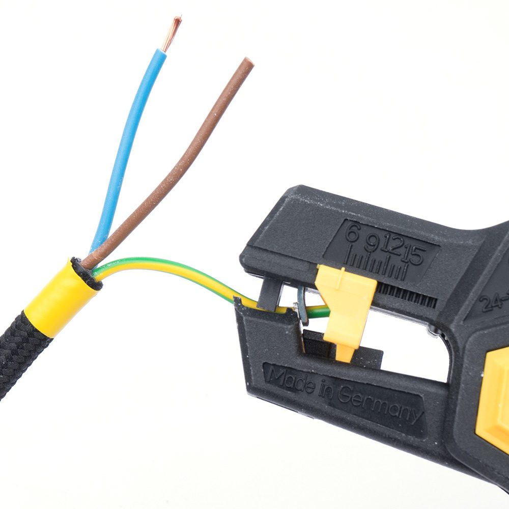 textilkabel kabel lampenkabel abisolieren abisolierzange stoffkabel litze