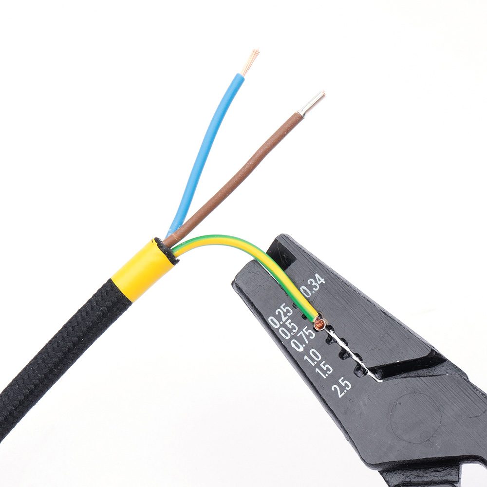textilkabel crimpen kabel aderendhülse stoffkabel lampenkabel lampe anschließen litze