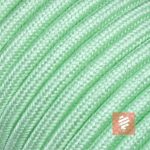 Textilkabel Pendellampe Mint, Textilkabel mit Lampenfassung aus Thermoplast und Eurostecker