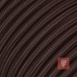 Textilkabel Pendellampe Braun, Textilkabel mit Lampenfassung aus Thermoplast und Eurostecker