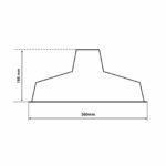 Dimensionen für Einfacher Emaille Lampenschirm 36cm