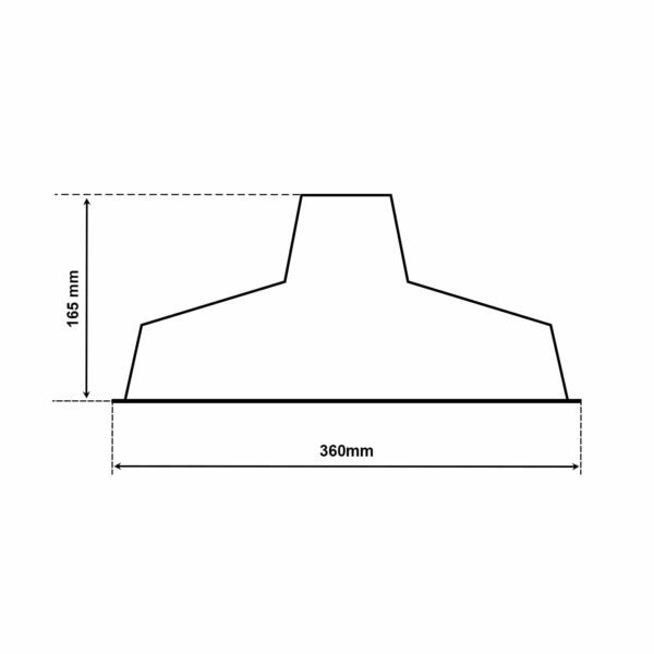 Dimensionen für Einfacher Emaille Lampenschirm 36cm