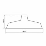 Dimensionen für Einfacher Emaille Lampenschirm 46cm