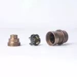 Komponenten für Vintage Gewindemantel 1 Gewindering Lampenfassung E14 aus Messing Old English Finish, M10-Gewinde