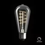 E27 Curled LED Edison ST64 Lampe, 4, 5 W, dimmbar an