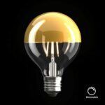 E27 LED Gold Top, Kopfspiegelleuchte Globe G95, 4 W, dimmbar an