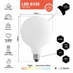 Spezifikationen für E27 Satin Opal LED Globe G125 Lampe, 4, 5 W, dimmbar