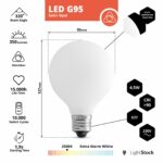 Spezifikationen für E27 Satin Opal LED Globe G95 Lampe, 4, 5 W, dimmbar
