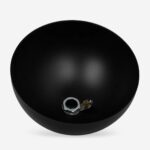 Innenansicht für Lampen Baldachin Halbrund, aus Eisenblech, 10cm | Schwarz