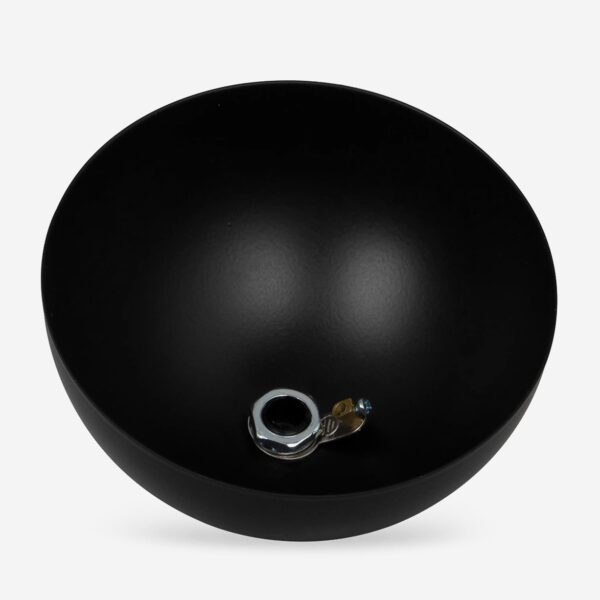 Innenansicht für Lampen Baldachin Halbrund, aus Eisenblech, 10cm | Schwarz