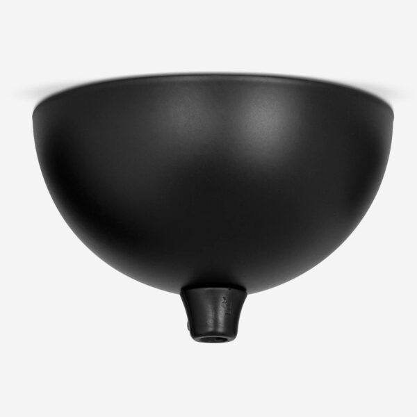 Lampen Baldachin Halbrund, aus Eisenblech, 10cm | Schwarz