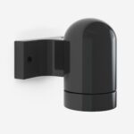 Wandfassung aus glasiertem Porzellan, Lampenfassung E27, 90° abgewinkelt - Schwarz