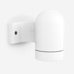 Wandfassung aus glasiertem Porzellan, Lampenfassung E27, 90° abgewinkelt - Weiß