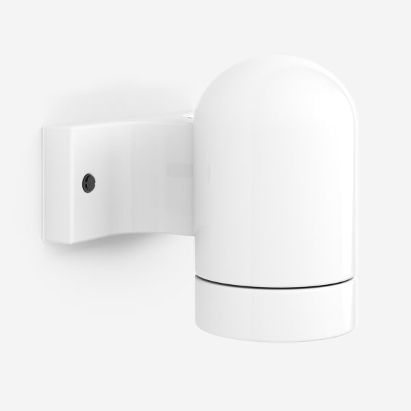 Wandfassung aus glasiertem Porzellan, Lampenfassung E27, 90° abgewinkelt - Weiß