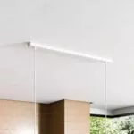 Baldachin für Lampe Rechteckig, 80cm Abzweigdose mit 2 Kabelauslässen - Weiß mit Textilkabel