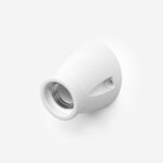 Wandfassung aus Porzellan, Lampenfassung E27, angeschrägt - Weiss