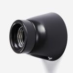 Wandfassung aus Porzellan, Lampenfassung E27, gerade - Schwarz