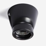 Wandfassung aus Porzellan, Lampenfassung E27, gerade - Schwarz, deckenbefestigung