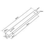 Dimensionen für Baldachin für Lampe Rechteckig 80cm, Abzweigdose mit 2 Kabelauslässen
