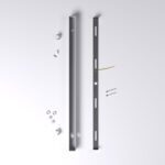 Slim Rectangle Baldachin für Lampe Rechteckig 50cm, Abzweigdose mit 2 Kabelauslässen - Weiß