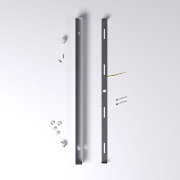 Slim Rectangle Baldachin für Lampe Rechteckig 50cm, Abzweigdose mit 2 Kabelauslässen - Weiß