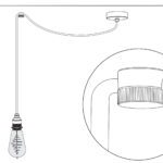 Aufputz-Kabelhalter aus Messing, Kabelaufhängung für Textilkabel Drawing