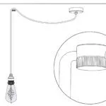 Aufputz-Kabelhalter aus Messing, Kabelaufhängung für Textilkabel Drawing