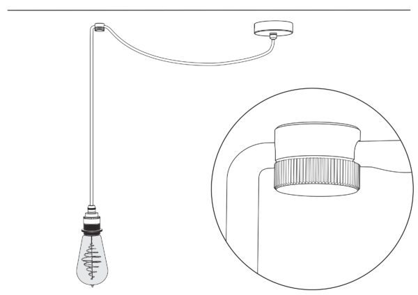 Aufputz-Kabelhalter aus Messing, Kabelaufhängung für Textilkabel Drawing