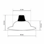 Dimensionen für Abdeckplatte für Lampe, Lampen Baldachin aus Messing | inkl. Zugentlastung aus Kunststoff