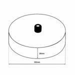 Dimensionen für Deckenbaldachin aus eisen 100x24mm inkl. Zugentlastung aus Messing
