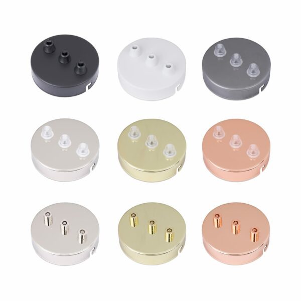 Kollektion von Deckenbaldachin mit 3 Kabelauslaessen inkl. Zugentlastung aus Kunststoff