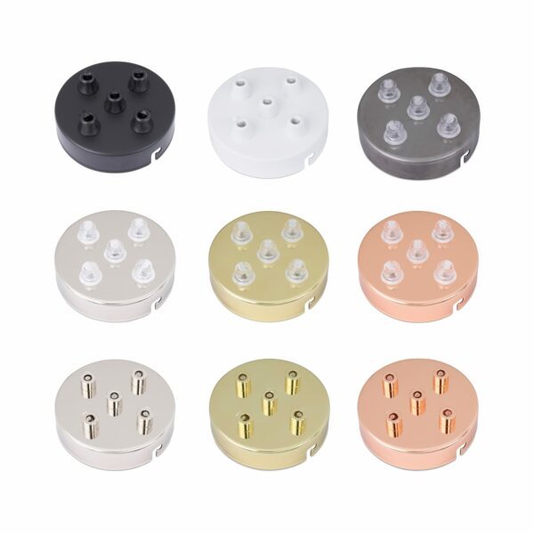 Kollektion von Deckenbaldachin mit 5 Kabelauslaessen inkl. Zugentlastung aus kunststoff