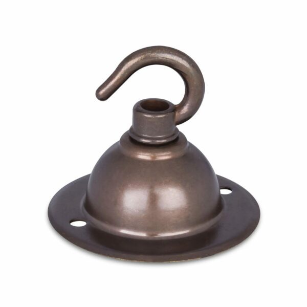 Kompakter Deckenbaldachin aus Messing mit Haken, Old English | inkl. Montagematerial und Zugentlastung