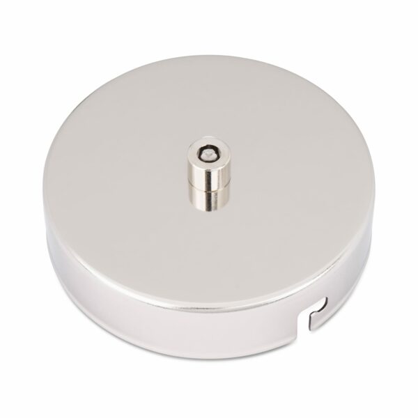 Lampen Baldachin aus eisen 100x24mm Nickel inkl. Zugentlastung aus Messing Vernickelt