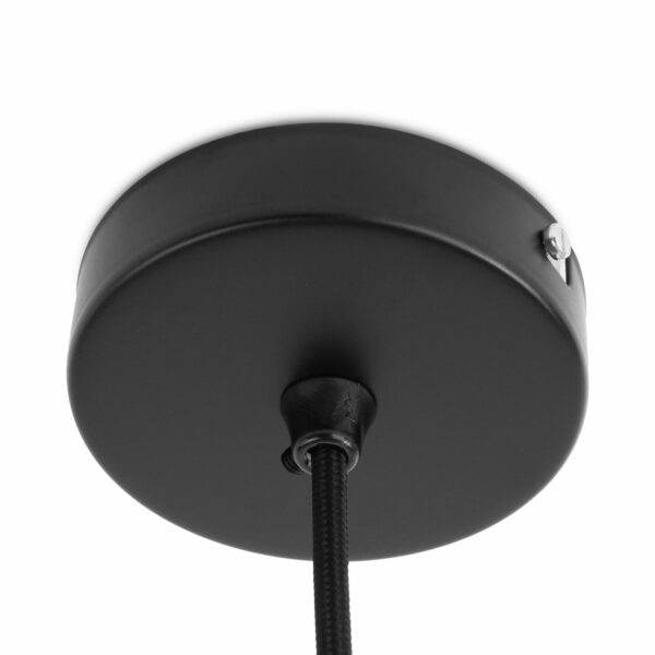 Lampen Baldachin Schwarz aus eisen 100x24mm mit Textilkabel inkl. Zugentlastung aus Kunststoff