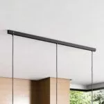 Slim Rectangle, Baldachin für Lampe Rechteckig 110cm, Abzweigdose mit 3 Kabelauslässen - Schwarz ideal für Esstisch
