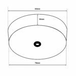 Dimensionen für Deckenbaldachin aus Duroplast (Bakelit-Optik) mit Anschlussblock