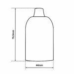 Dimensionen für Fassungshülse aus Metall inkl. Lampenfassung E27, inkl. Zugentlastung Kunststoff