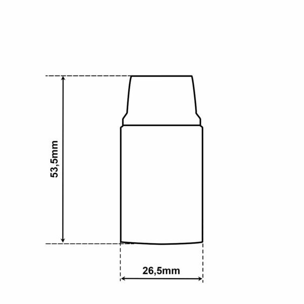 Dimensionen für Glattmantel Lampenfassung E14 aus Bakelit