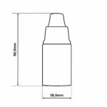 Dimensionen für Glattmantel Lampenfassung E14 aus Bakelit, mit Zugentlastung