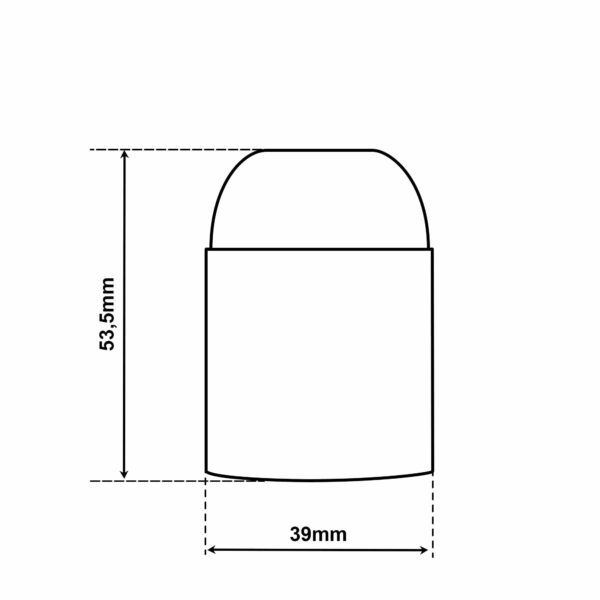 Dimensionen für Glattmantel Lampenfassung E27 aus Bakelit