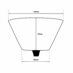 Dimensionen für Lampen Baldachin Kunststoff konisch mit Dreilochscheibe