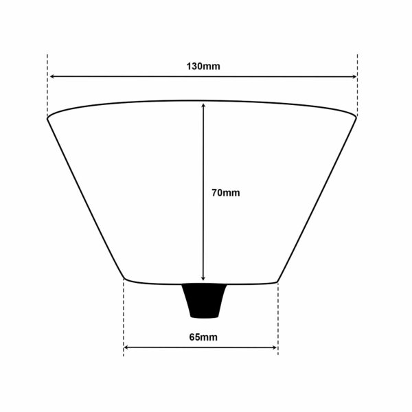 Dimensionen für Lampen Baldachin Kunststoff konisch mit Dreilochscheibe