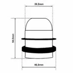 Dimensionen für Teilgewindemantel Lampenfassung E27 aus Bakelit